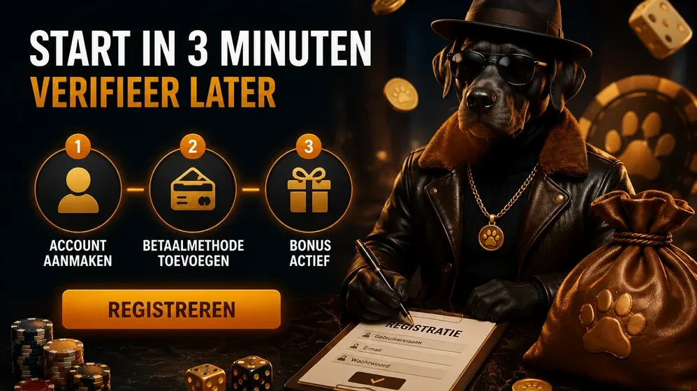 Stappenplan iconen: account, betaling, bonus actief
